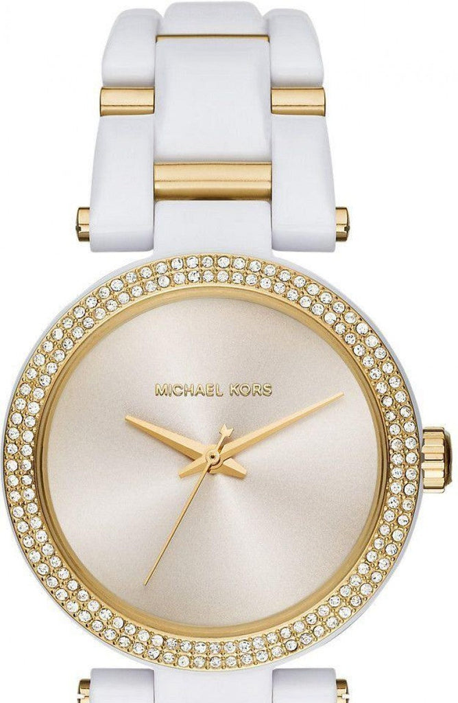 Buy Shop Michael Kors Delray Rose Gold Dial White Steel Strap Watch for Women - MK4315 USA Online