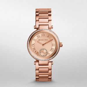 Buy Shop Michael Kors Skylar Quartz Rose Gold Dial Rose Gold Steel Strap Watch For Women - MK5971 USA Online