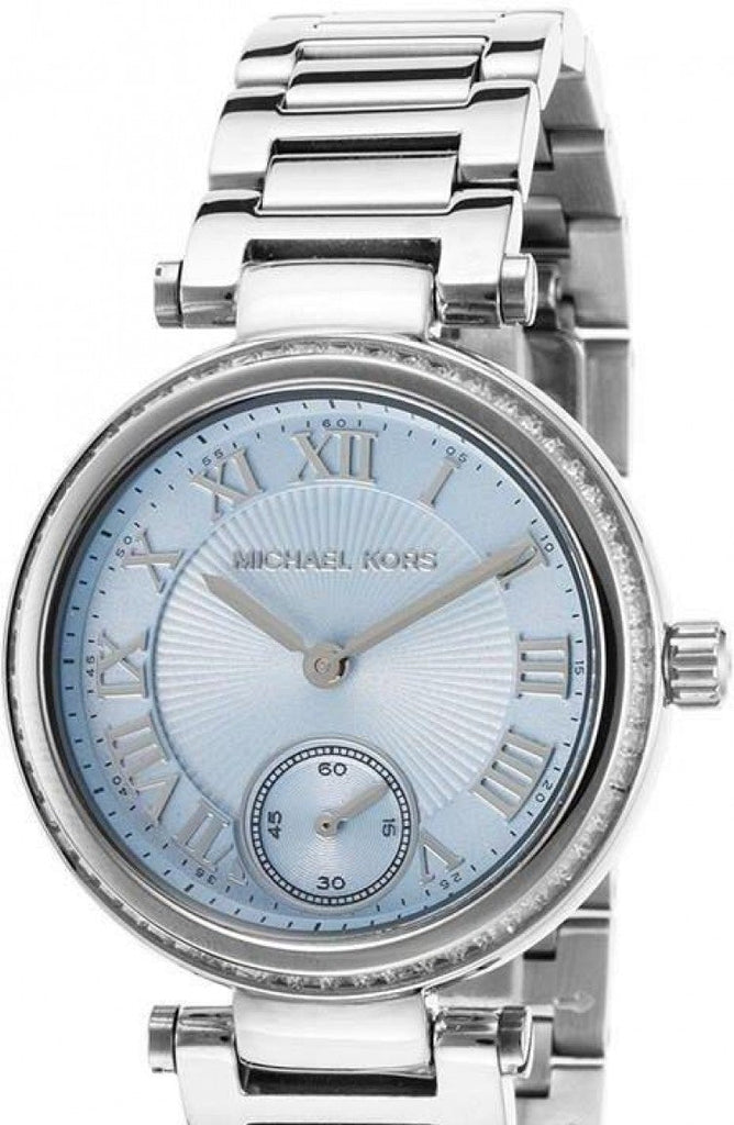 Buy Shop Michael Kors Skylar Quartz Blue Dial Silver Steel Strap Watch For Women - MK5988 USA Online