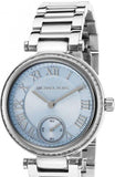 Buy Shop Michael Kors Skylar Quartz Blue Dial Silver Steel Strap Watch For Women - MK5988 USA Online