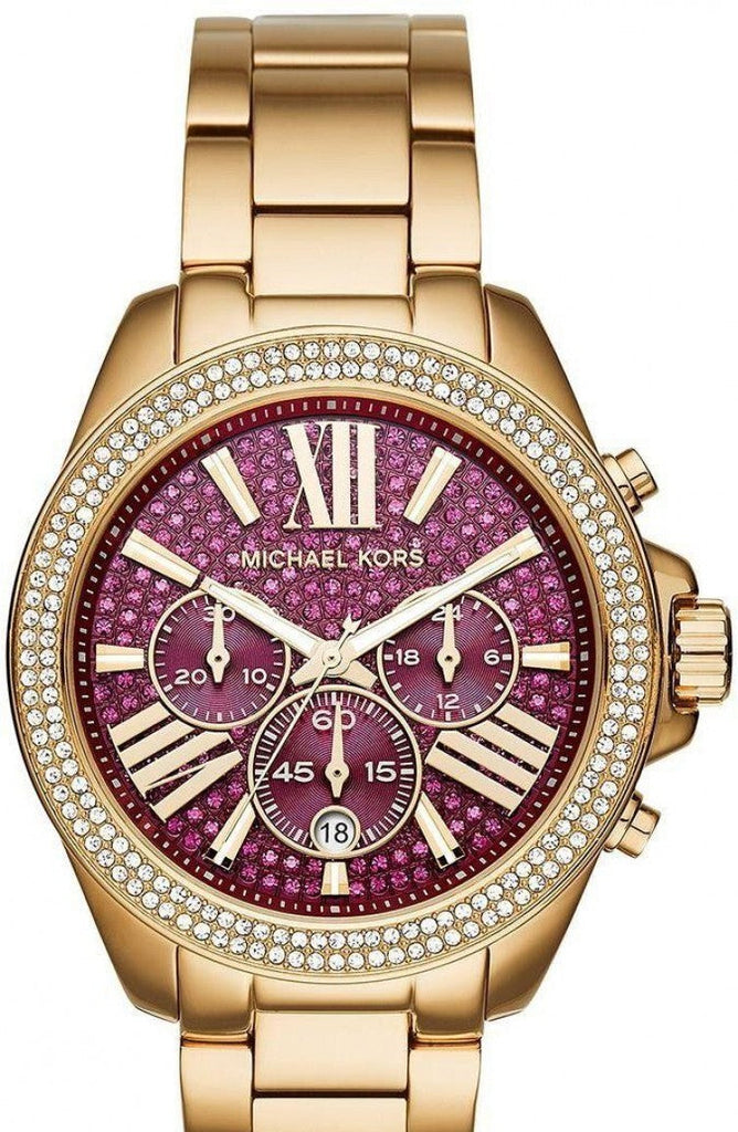 Buy Shop Michael Kors Wren Purple Dial Gold Steel Strap Watch for Women - MK6290 USA Online