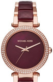 Buy Shop Michael Kors Parker Maroon Dial Two Tone Steel Strap Watch for Women - MK6412 USA Online