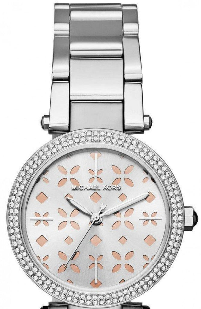 Buy Shop Michael Kors Parker Silver Dial Silver Stainless Steel Strap Watch for Women - MK6483 USA Online