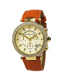 Buy Shop Michael Kors Parker Champagne Dial Orange Leather Strap Watch for Women - MK2279 USA Online