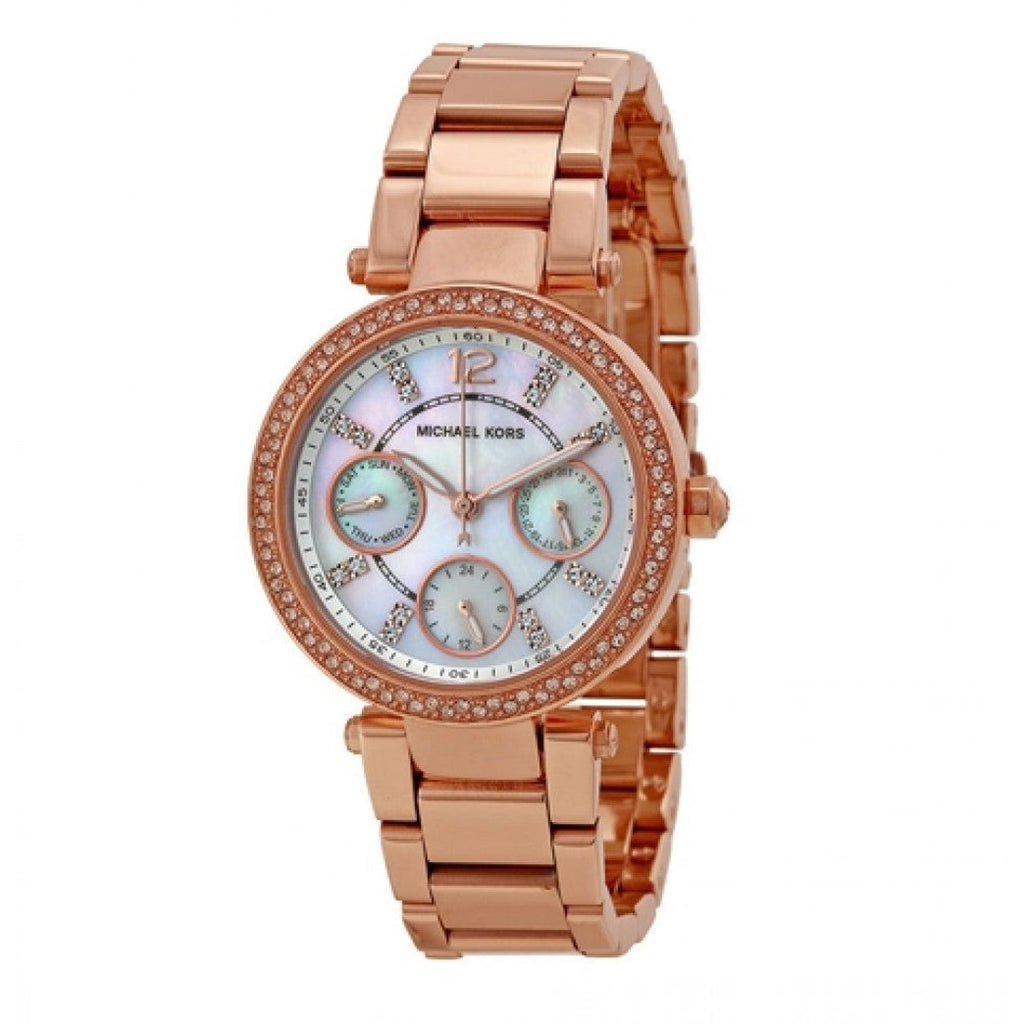 Buy Shop Michael Kors Parker White Dial Rose Gold Steel Strap Watch for Women - MK5616 USA Online