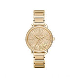 Buy Shop Michael Kors Portia Quartz Gold Dial Gold Steel Strap Watch For Women - MK3886 USA Online
