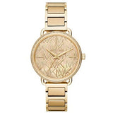 Buy Shop Michael Kors Portia Quartz Gold Dial Gold Steel Strap Watch For Women - MK3886 USA Online