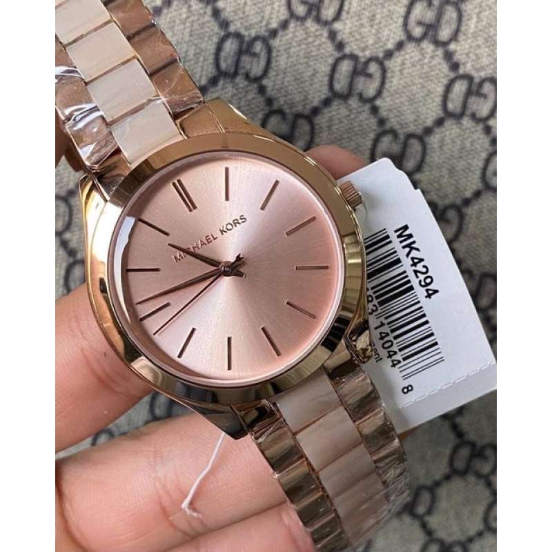 Buy Shop Michael Kors Slim Runway Rose Gold Dial Two Tone Steel Strap Watch for Women - MK4294 USA Online