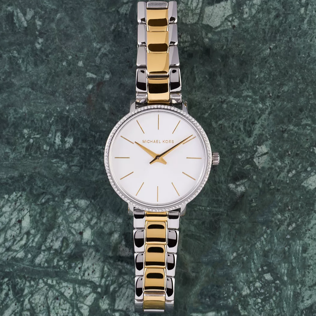 Buy Shop Michael Kors Pyper Quartz Silver Dial Two Tone Steel Strap Watch For Women - MK1041 USA Online