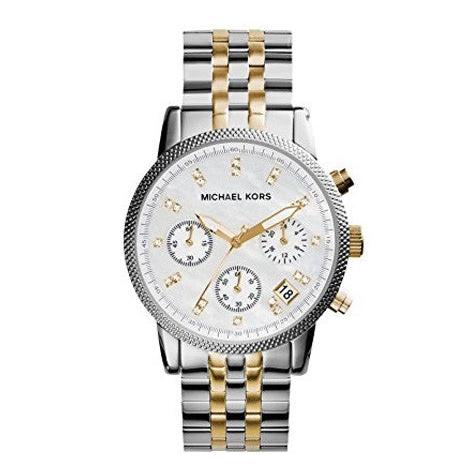 Buy Shop Michael Kors Ritz Chronograph White Dial Two Tone Steel Strap Watch for Women - MK5057 USA Online