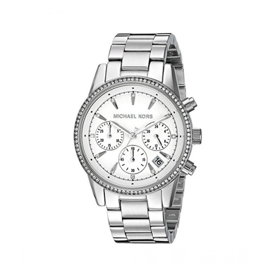 Buy Shop Michael Kors Ritz Silver Dial Silver Steel Strap Watch for Women - MK6428 USA Online