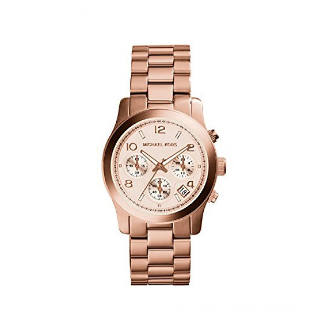 Buy Shop Michael Kors Runway Rose Gold Dial Rose Gold Steel Strap Watch for Women - MK5128 USA Online