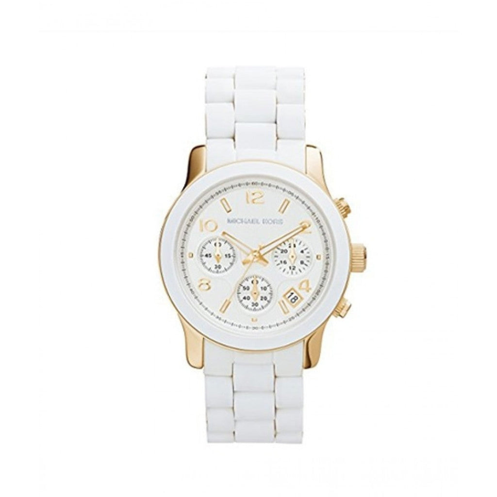 Buy Shop Michael Kors Runway Chronograph White Dial White Steel Strap Watch for Women - MK5145 USA Online