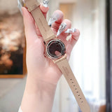 Buy Shop Michael Kors Mini Everest Crystals White Dial Brown Leather Strap Watch for Women - MK4719 USA Online