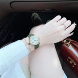 Buy Shop Michael Kors Mini Everest Crystals White Dial Green Leather Strap Watch for Women - MK4720 USA Online