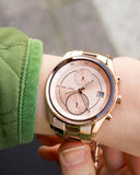 Buy Shop Michael Kors Briar Quartz Rose Gold Dial Rose Gold Steel Strap Watch For Women - MK6465 USA Online