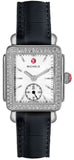Buy Shop Michele Deco Mother of Pearl Dial Black Leather Strap Watch For Women - MWW06V000005 USA Online