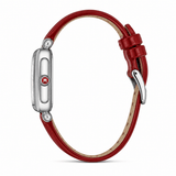 Buy Shop Michele Deco Mother of Pearl Dial Red Leather Strap Watch For Women - MWW06V000014 USA Online
