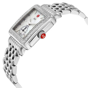 Michele Deco Mother of Pearl Dial Silver Steel Strap Watch For Women - MWW06V000001