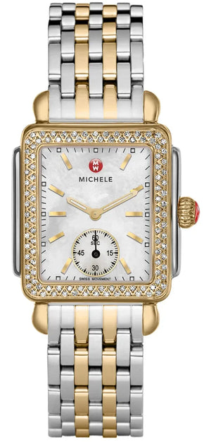 Michele Deco Mother of Pearl Dial Two Tone Steel Strap Watch For Women - MWW06V000023