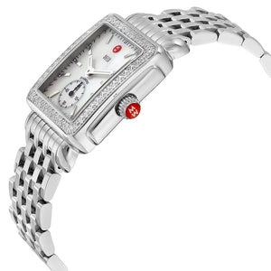 Buy Shop Michele Deco Silver Dial Silver Steel Strap Watch For Women - MWW06V000001 USA Online