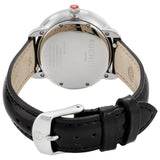 Buy Shop Michele Serein Silver Dial Black Leather Strap Watch for Women - MWW21B000019 USA Online