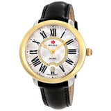 Buy Shop Michele Serein Silver Dial Black Leather Strap Watch for Women - MWW21B000019 USA Online