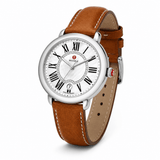 Buy Shop Michele Serein Mother of Pearl Dial Brown Leather Strap Watch for Women - MWW21B000010 USA Online