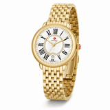 Buy Shop Michele Serein Mother of Pearl Dial Gold Steel Strap Watch for Women - MWW21B000017 USA Online