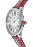 Buy Shop Michele Serein Mother of Pearl Dial Red Leather Strap Watch For Women - MWW21B000023 USA Online