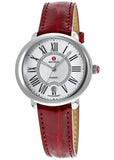 Buy Shop Michele Serein Mother of Pearl Dial Red Leather Strap Watch For Women - MWW21B000023 USA Online