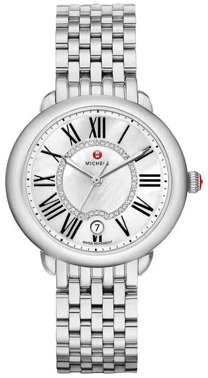Buy Shop Michele Serein Mother of Pearl Dial Silver Steel Strap Watch for Women - MWW21B000009 USA Online