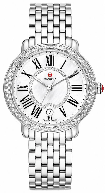 Buy Shop Michele Serein Mother of Pearl Dial Silver Steel Strap Watch for Women - MWW21B000030 USA Online