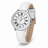 Buy Shop Michele Serein Mother of Pearl Dial White Leather Strap Watch for Women - MWW21B000013 USA Online