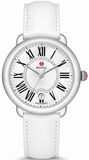Buy Shop Michele Serein Mother of Pearl Dial White Leather Strap Watch for Women - MWW21B000013 USA Online