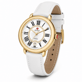 Buy Shop Michele Serein Mother of Pearl Dial White Leather Strap Watch for Women - MWW21B000018 USA Online