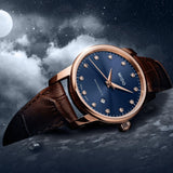 Buy Shop Mido Baroncelli Automatic Midnight Blue Dial Brown Leather Strap Watch For Women - M7600.3.65.8 USA Online