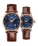 Buy Shop Mido Baroncelli Automatic Midnight Blue Dial Brown Leather Strap Watch For Women - M7600.3.65.8 USA Online