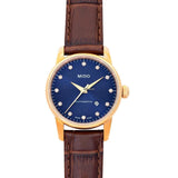 Buy Shop Mido Baroncelli Automatic Midnight Blue Dial Brown Leather Strap Watch For Women - M7600.3.65.8 USA Online
