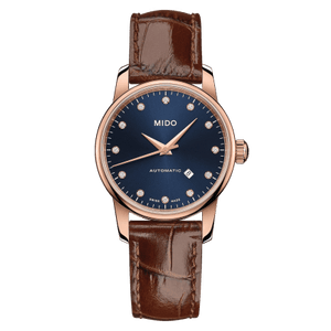 Buy Shop Mido Baroncelli Automatic Midnight Blue Dial Brown Leather Strap Watch For Women - M7600.3.65.8 USA Online