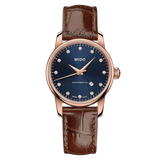 Buy Shop Mido Baroncelli Automatic Midnight Blue Dial Brown Leather Strap Watch For Women - M7600.3.65.8 USA Online