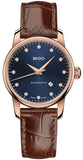 Buy Shop Mido Baroncelli Automatic Midnight Blue Dial Brown Leather Strap Watch For Women - M7600.3.65.8 USA Online
