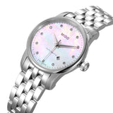Buy Shop Mido Baroncelli Automatic Mother Of Pearl Dial Silver Steel Strap Watch For Women - M7600.4.69.1 USA Online