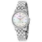 Buy Shop Mido Baroncelli Automatic Mother Of Pearl Dial Silver Steel Strap Watch For Women - M7600.4.69.1 USA Online