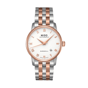 Buy Shop Mido Baroncelli Automatic White Dial Two Tone Steel Strap Watch For Women - M8600.9.N6.1 USA Online