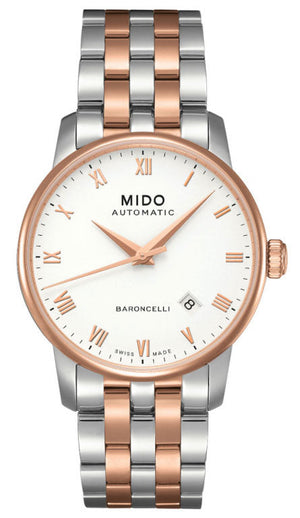 Buy Shop Mido Baroncelli Automatic White Dial Two Tone Steel Strap Watch For Women - M8600.9.N6.1 USA Online
