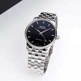 Buy Shop Mido Baroncelli Ii Automatic Black Dial Silver Steel Strap Watch For Men - M8600.4.18.1 USA Online