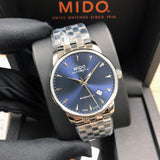 Buy Shop Mido Baroncelli II Automatic Blue Dial Silver Steel Strap Watch For Men - M8600.4.15.1 USA Online