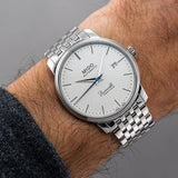 Buy Shop Mido Baroncelli II Automatic White Dial Silver Steel Strap Watch For Men - M8600.4.26.1 USA Online
