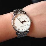 Buy Shop Mido Baroncelli II Automatic White Dial Silver Steel Strap Watch For Men - M8600.4.26.1 USA Online